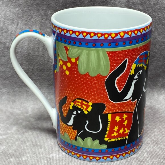 Jharna-Kala Ceramic Mug With Elephant Design By Sri Chinmoy 12oz - Picture 5 of 10